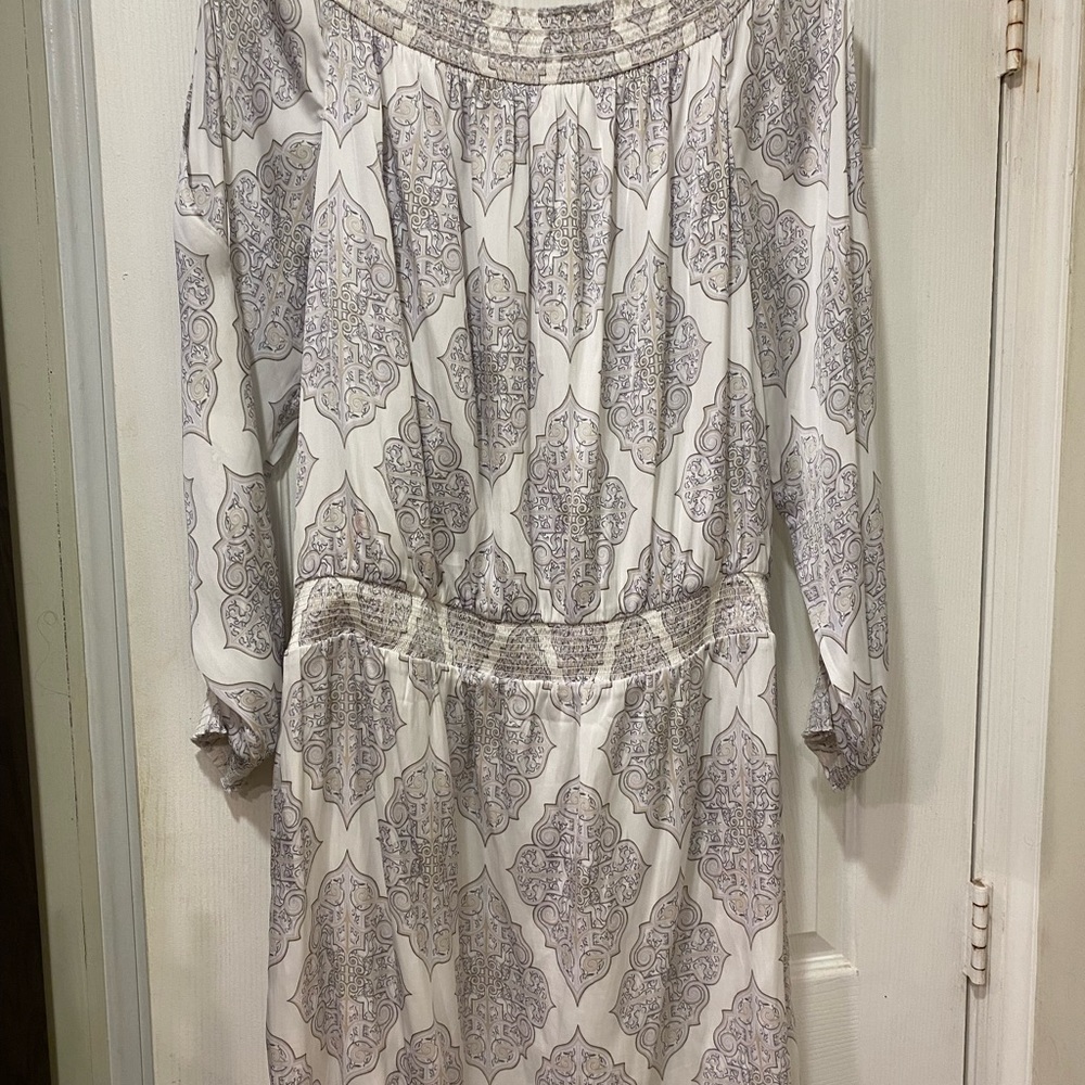 Pastel romantic off the shoulder long sleeve dress